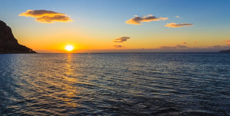 Sunset boat Rours in Corfu